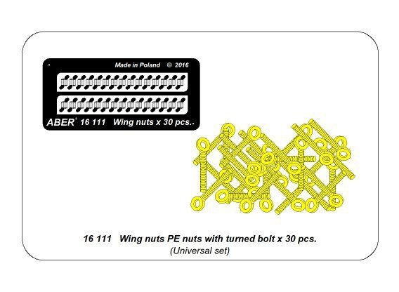 Aber 16111 Wing nuts PE nuts with turned bolt x 30 pcs. (1:16)