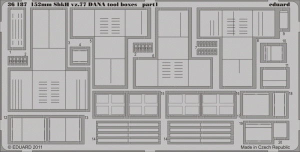 Eduard 36187 152mm ShkH vz.77 DANA tool boxes 1/35 Hobby Boss