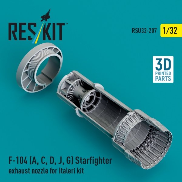 RESKIT RSU32-0207 F-104 (A, C, D, J, G) "Starfighter" exhaust nozzle for Italeri kit (3D Printed) 1/32