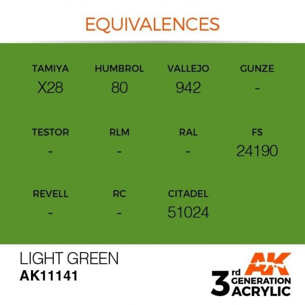 AK Interactive AK11141 LIGHT GREEN – STANDARD 17ml