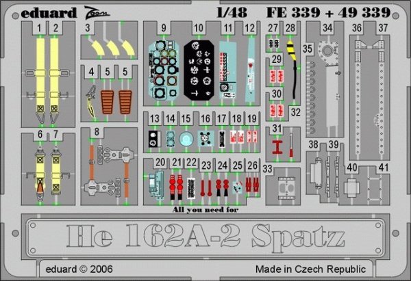 Eduard FE339 He 162A-2 Spatz 1/48 Tamiya