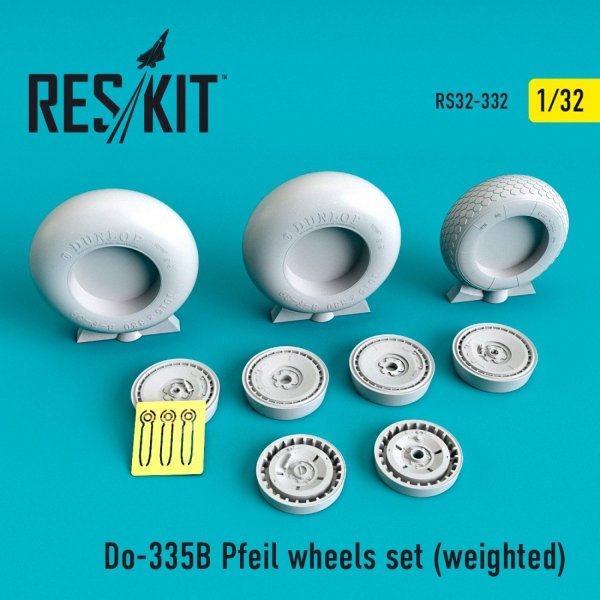 RESKIT RS32-0332 DO-335В &quot;PFEIL&quot; WHEELS SET (WEIGHTED) 1/32