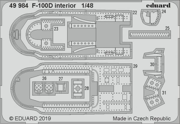 Eduard 49984 F-100D interior 1/48 TRUMPETER