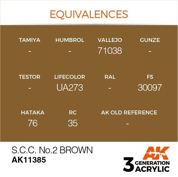 AK Interactive AK11385 S.C.C. No.2 Brown 17ml