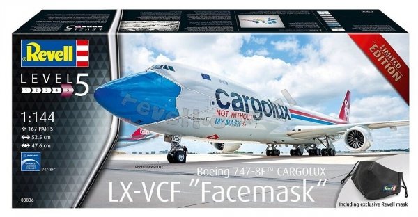 Revell 03836 Boeing 747-8F Cargolux &quot;Facemask&quot; 1/144 