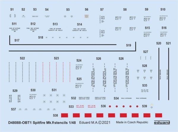 Eduard D48088 Spitfire Mk.V stencils EDUARD 1/48