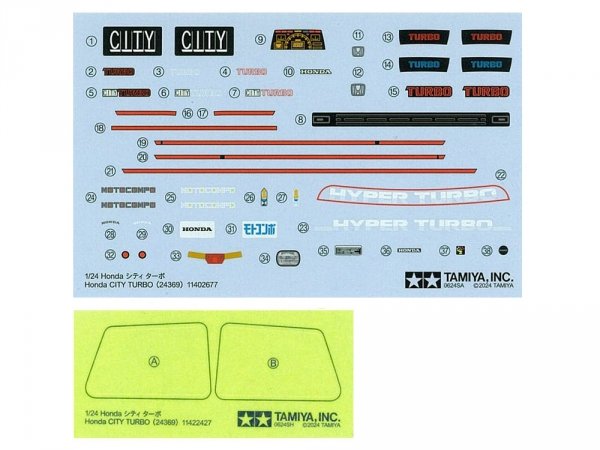 Tamiya 24369 Honda City Turbo with Motocompo 1/24