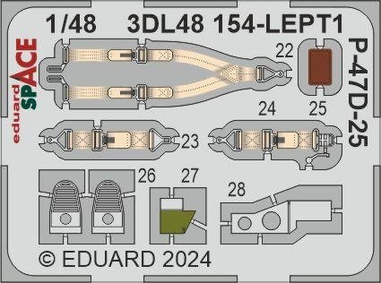 Eduard 3DL48154 P-47D-25 SPACE MINIART 1/48