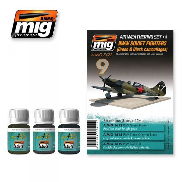 AMMO of Mig Jimenez 7422 WW II SOVIET AIRPLANES (Green &amp; Black camouflages)