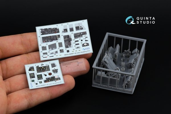 Quinta Studio QDS+48488 F-4D early Phantom II 3D-Printed &amp; coloured Interior on decal paper (Academy) (Small version) (with 3D-printed resin parts) 1/48