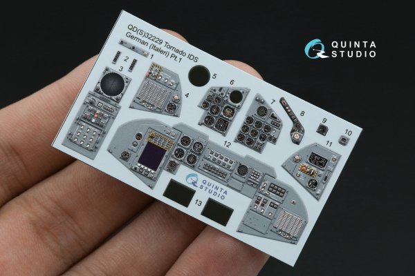 Quinta Studio QDS+32229 Tornado IDS German 3D-Printed &amp; coloured Interior on decal paper (Italeri) (Small version) (with 3D-printed resin parts) 1/32