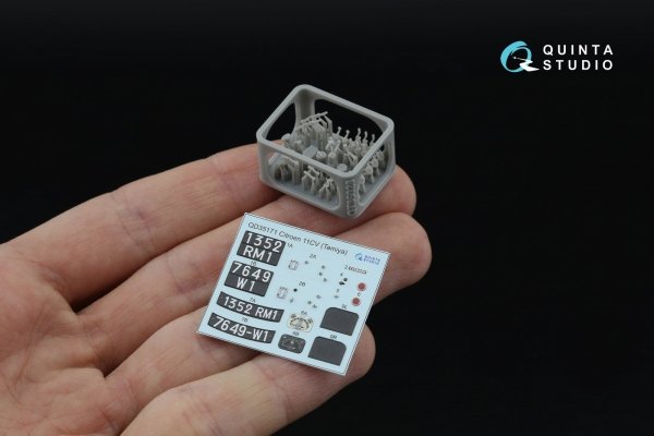 Quinta Studio QD+35171 Citroen 11CV 3D-Printed &amp; coloured Interior on decal paper (Tamiya) (with 3D-printed resin parts) 1/35
