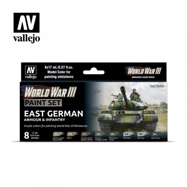 Vallejo 70224 WWIII East German Armour &amp; Infantry 8x17ml
