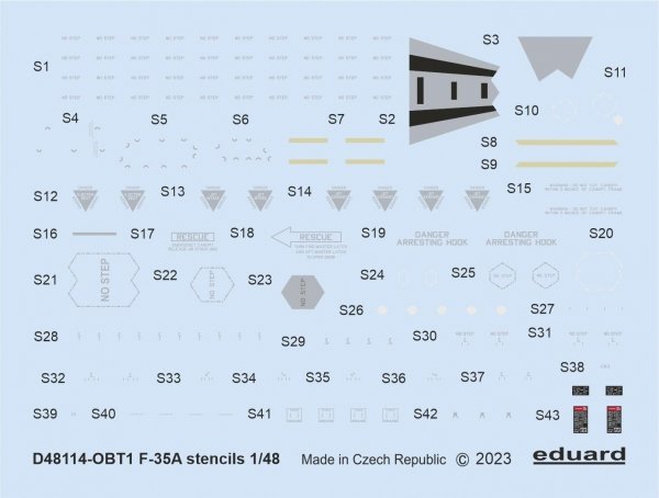 Eduard D48114 F-35A stencils Tamiya 1/48