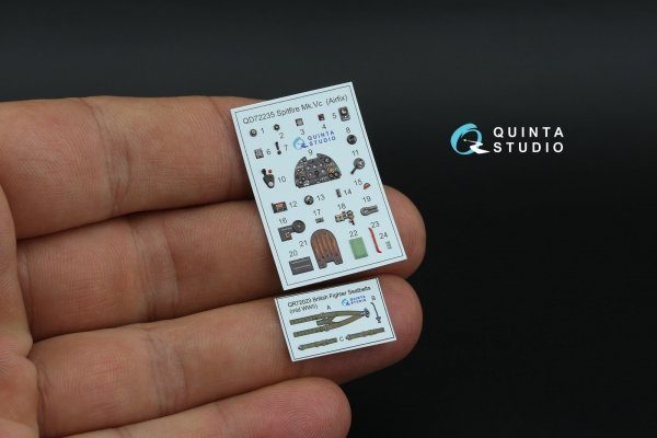 Quinta Studio QD72235 Spitfire Mk.Vc 3D-Printed &amp; coloured Interior on decal paper ( Airfix ) 1/72