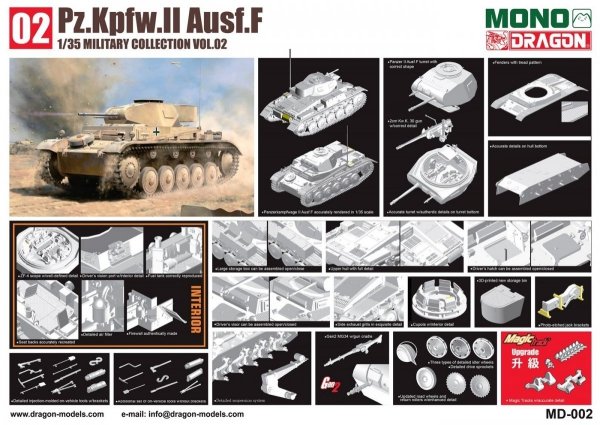 Dragon MD002 Pz.Kpfw.II Ausf.F w/Interior Afrika Corps 1/35