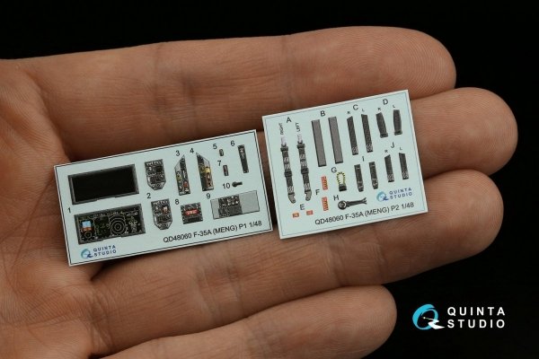 Quinta Studio QD48060 F-35A 3D-Printed &amp; coloured Interior on decal paper (Meng) 1/48