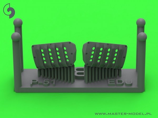 Master AM-72-176 P-51 Mustang - pokrywa wlotu powietrza do gaźnika - typ z żaluzjami dla RAF - wersja B (do modelu Eduard) 1/72