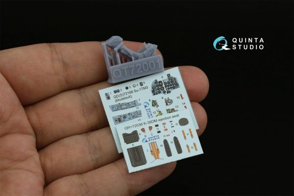 Quinta Studio QD+72168 Su-17M3 3D-Printed coloured Interior on decal paper (Modelsvit) (with 3D-printed resin part) 1/72