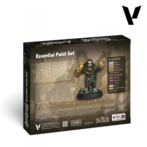 Vallejo 72201 Essential Paint Set - ( SQUIDMAR miniature ) acrylic paints 12x18ml