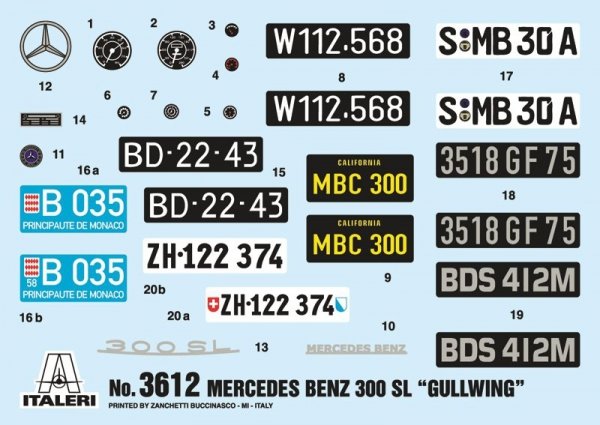 Italeri 3612 Mercedes-Benz 300SL Gullwing 1/16