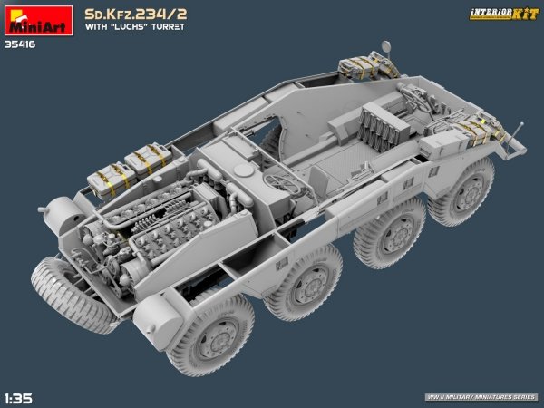 MiniArt 35416 Sd.Kfz.234/2 WITH LUCHS TURRET. INTERIOR KIT 1/35