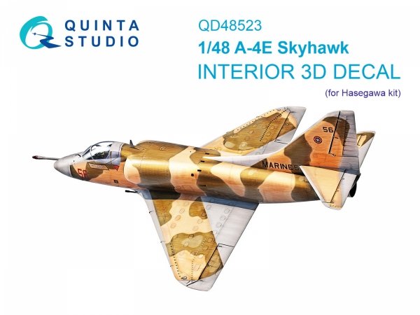 Quinta Studio QD48523 A-4E 3D-Printed &amp; coloured Interior on decal paper (Hasegawa/Hobby2000) 1/48