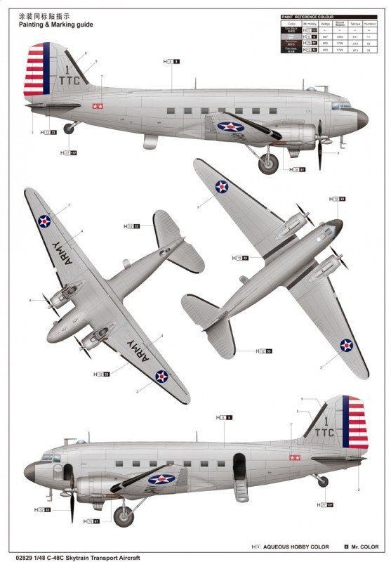 Trumpeter 02829 C-48C Skytrain Transport Aircraft (1:48)