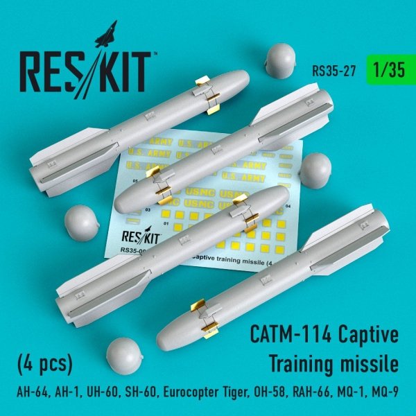 RESKIT RS35-0027 CATM-114 CAPTIVE TRAINING MISSILES (4 PCS) 1/35