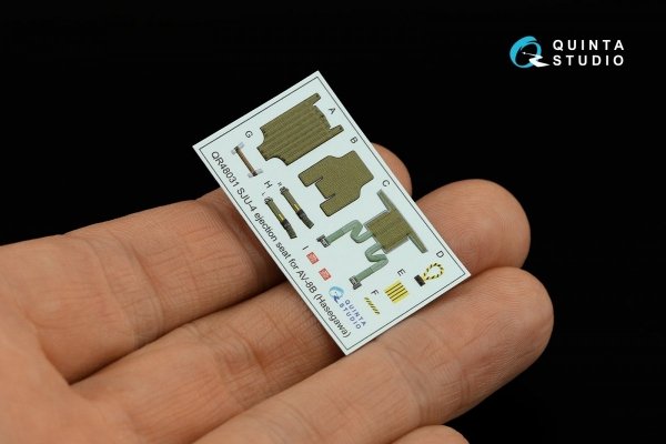 Quinta Studio QD48309 AV-8B Late 3D-Printed &amp; coloured Interior on decal paper (Hasegawa) 1/48
