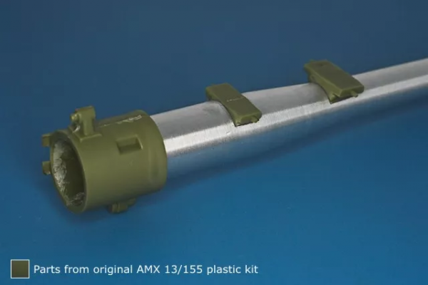 RB Model 35B126 French 155mm L/33 Barrel for French self-propelled howitzer AMX 13/155 Mk F3 dedicated to Heller kit (81151) 1/35