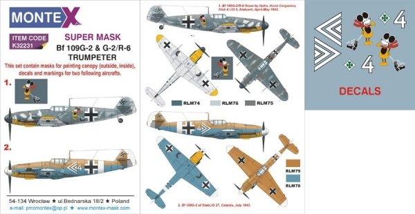 Montex K32231 Bf 109G-2 &amp; G-2/R-6 1/32