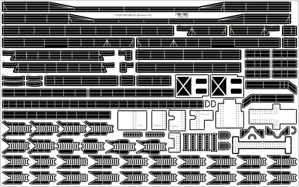 Pontos 23003F1 USS BB-63 Missouri 1945 Detail Up Set (20B Deck Blue stained wooden deck) (1:200)