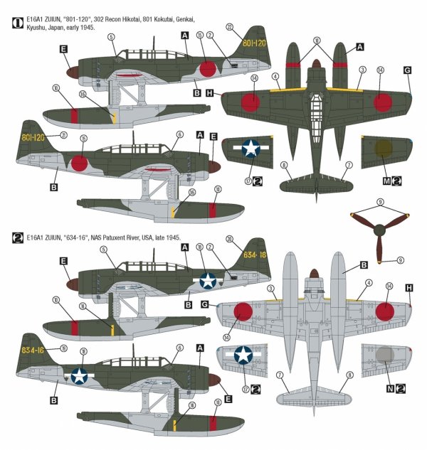 Hobby 2000 72087 Aichi E16A1 Zuiun Late ( Fujimi + CARTOGRAF + MASKI ) 1/72