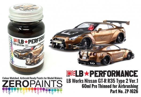 Zero Paints ZP-1626 Black Gold Paint for LB Works Nissan GT-R R35 Type 2 Ver.1 60ml 