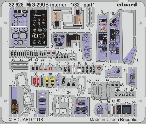 Eduard 32928 MiG-29UB interior TRUMPETER 1/32