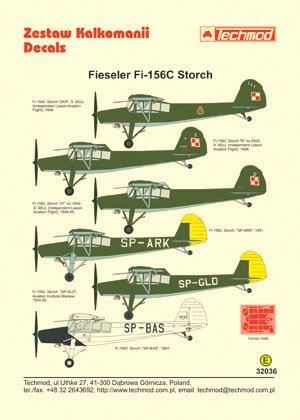 Techmod 32036 - Fieseler Fi 156C Storch (1:32)