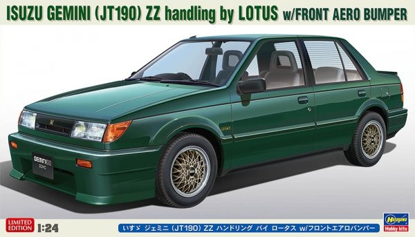 Hasegawa 20709 Isuzu Gemini (JT190) ZZ Handling By Lotus With Front Aero Bumper 1/24