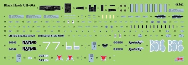 ICM 48361 UH-60A Black Hawk US Military Transport Helicopter 1/48