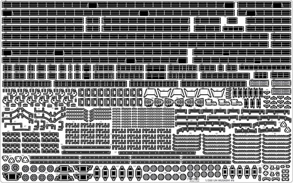Pontos 37025FN IJN Musashi 1944 Detail up set Advanced Hinoki Tone Deck (1:350)