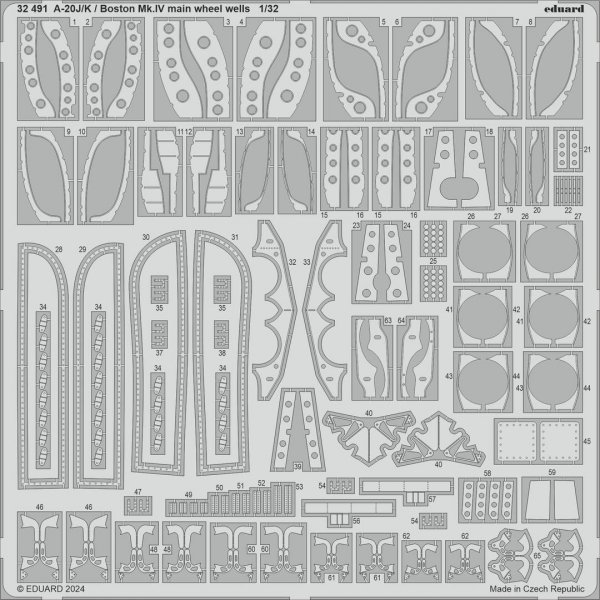 Eduard 32491 A-20J/ K / Boston Mk. IV main wheel well HONG KONG MODELS 1/32