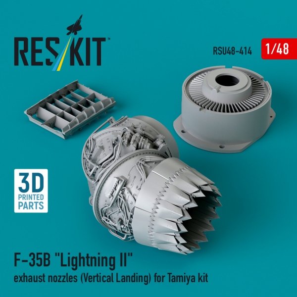 RESKIT RSU48-0414 F-35B &quot;Lightning II&quot; exhaust nozzles (Vertical Landing) for Tamiya kit (3D printed) 1/48
