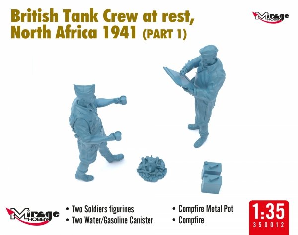 Mirage Hobby 350013 British Tank Crew at Rest, North Africa 1941 (Part I) 1/35