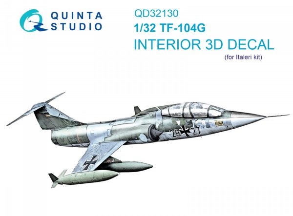 Quinta Studio QD32130 TF-104G 3D-Printed &amp; coloured Interior on decal paper (Italeri) 1/32