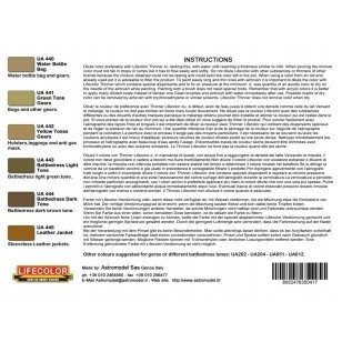 Lifecolor CS41 Acrylic paint set British uniforms Set 1 6x22ml