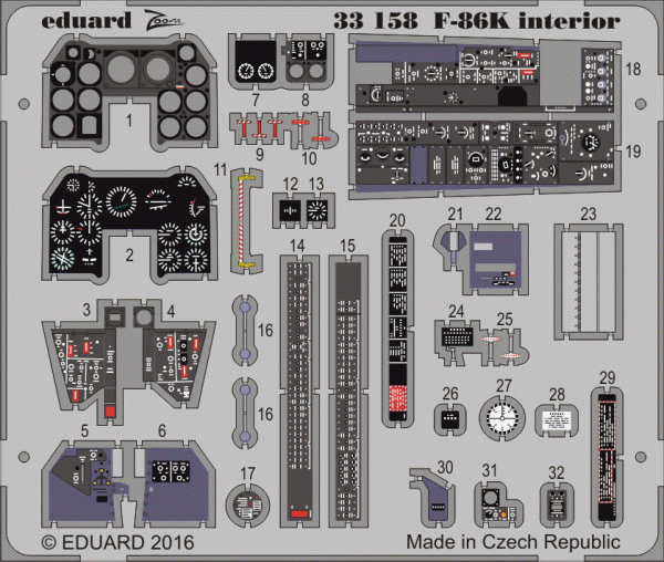 Eduard 33158 F-86K interior KITTY HAWK 1/32 