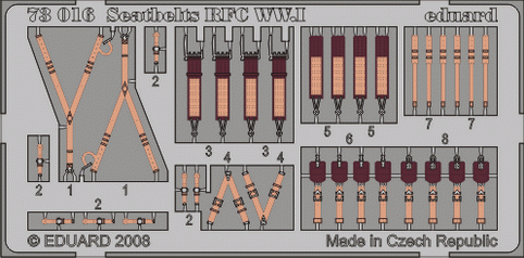 Eduard 73016 Seatbelts RFC WWI 1/72