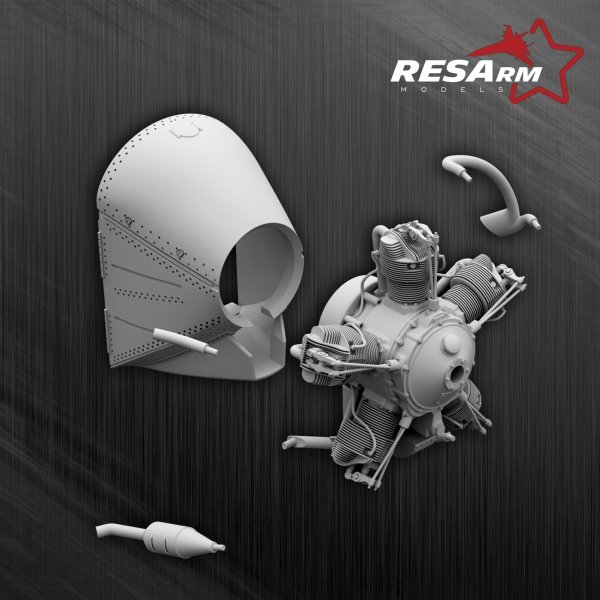 RESARM 48-17002 M-11 FIVE-CYLINDER MOTOR ENGINE - U-2 Po-2 (3D resin printing) 1/48