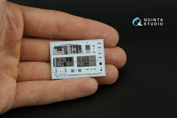 Quinta Studio QDS-48286 UH-1C 3D-Printed &amp; coloured Interior on decal paper (HobbyBoss)(Small version) 1/48