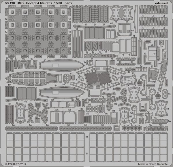 Eduard 53190 HMS Hood pt. 4 life rafts  TRUMPETER 1/200